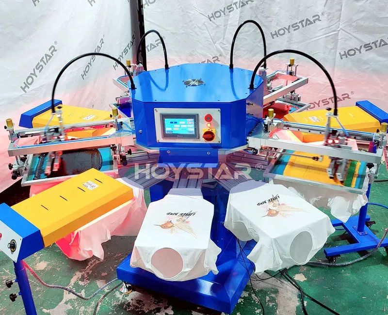 imgi_21_4c 4color Rotary Screen Printing Machine for Tshirt Nonwoven Bag Screen Printer Kraft Paper Bag Impression Maquina Serigrafica Fabric Textile Silk Printing Machine - Image 1